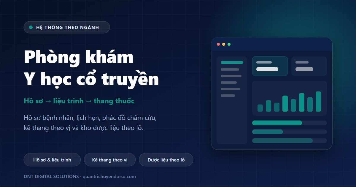 Phòng khám Y học cổ truyền — minh hoạ hệ thống quản lý