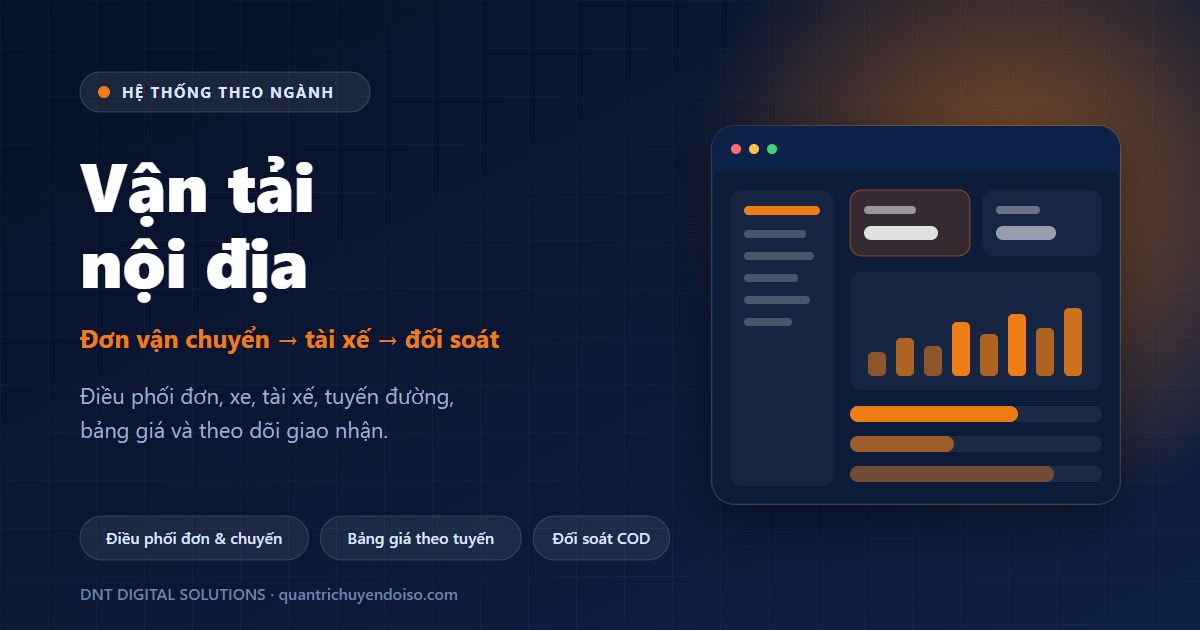 Vận tải nội địa — minh hoạ hệ thống quản lý