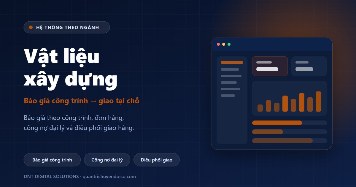 Vật liệu xây dựng — minh hoạ hệ thống quản lý