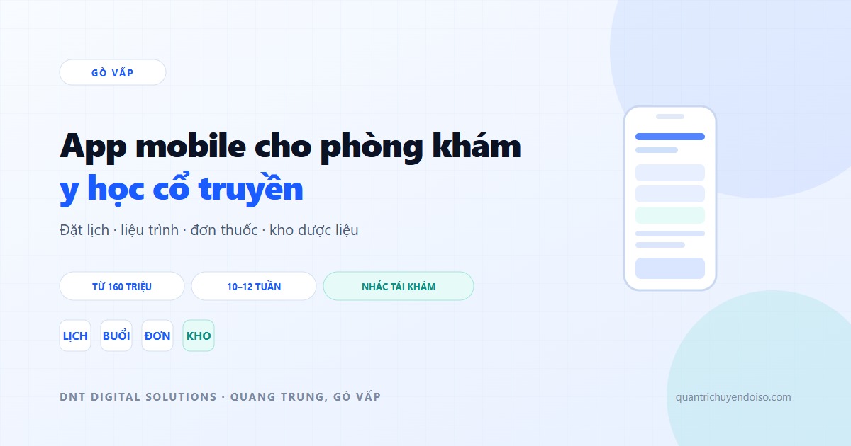 App mobile cho YHCT (Gò Vấp) — minh hoạ dịch vụ