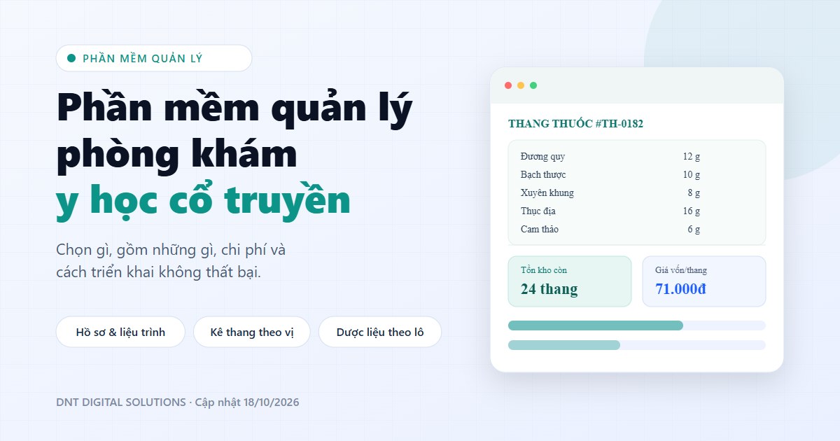 Phần mềm quản lý phòng khám YHCT